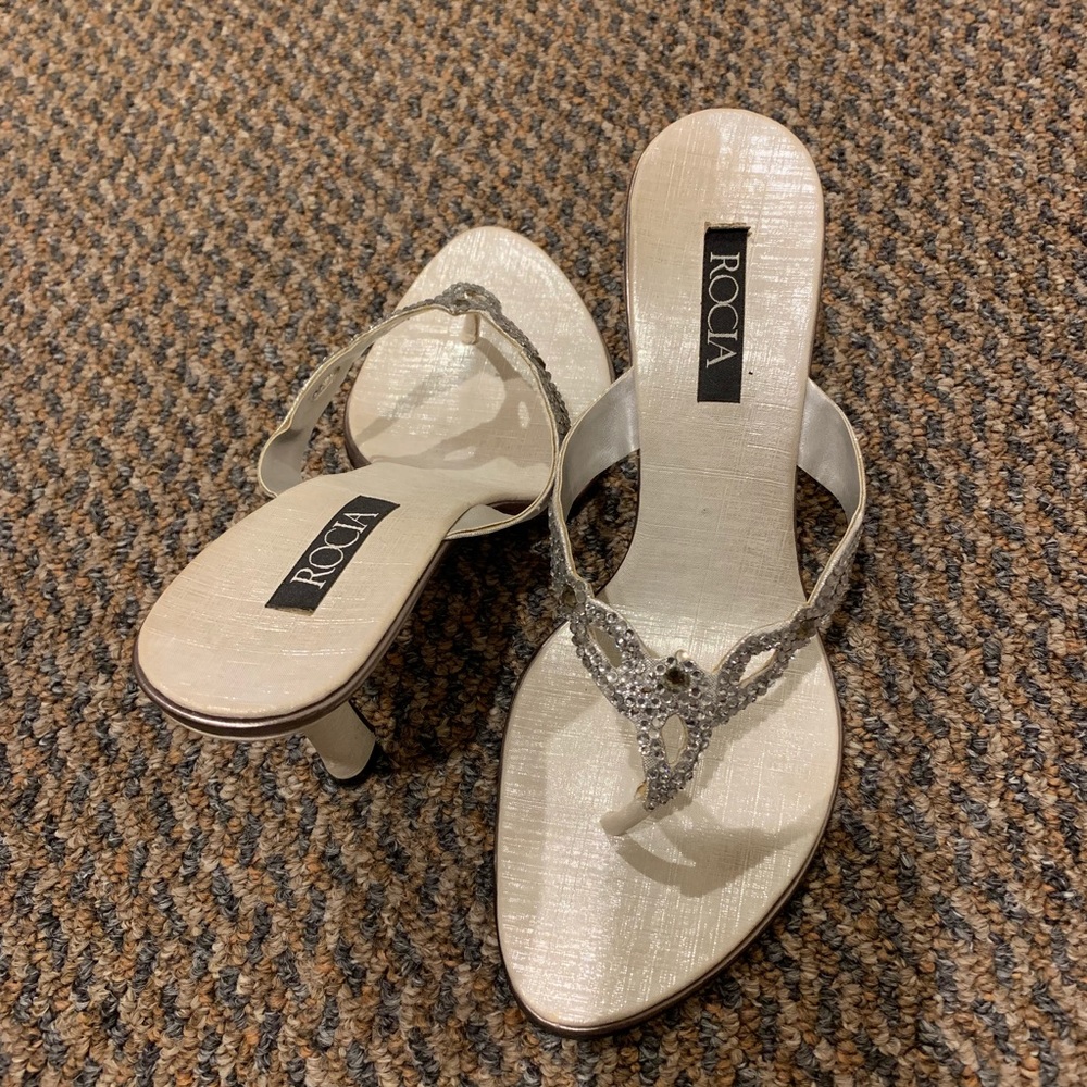 Sparkling silver and diamond heels